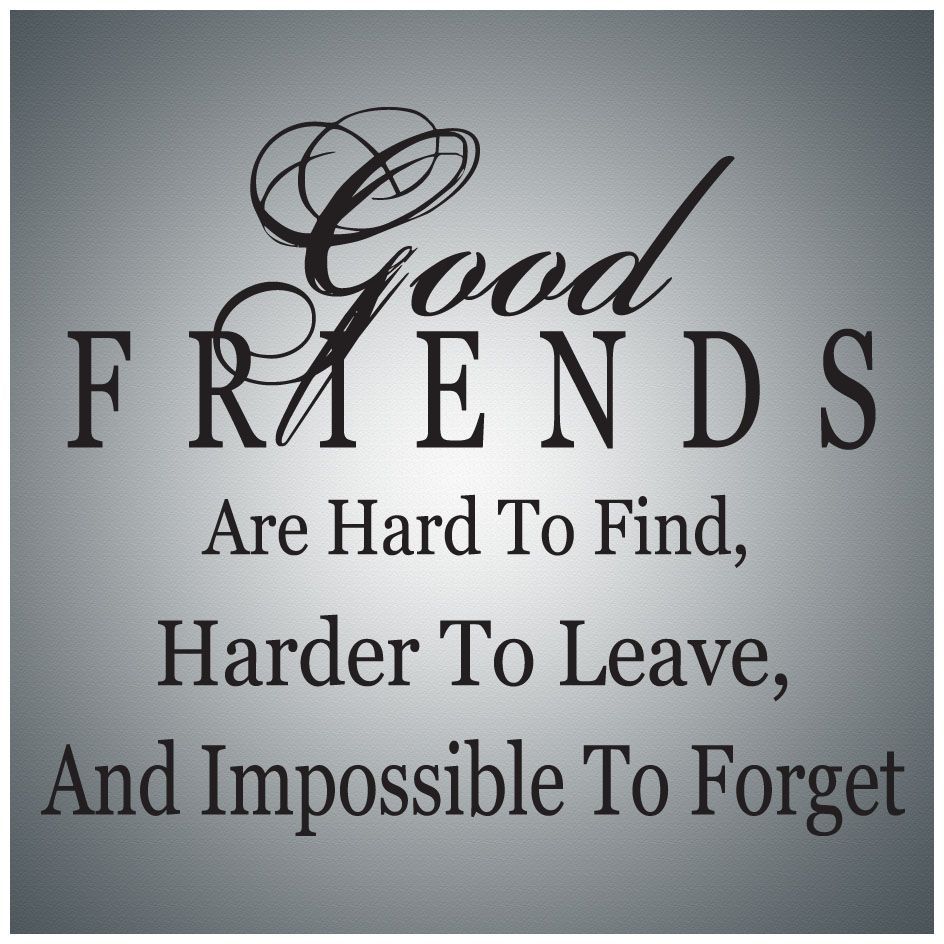 Good friends are hard to find...
